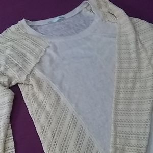 Maurice's Cream Long Sleeved Crochet Sweater Size XL